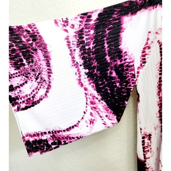 Dana Buchman Purple Pink White Tie Dye Top Large Lightweight Soft Flowy Stretchy - Picture 3 of 6